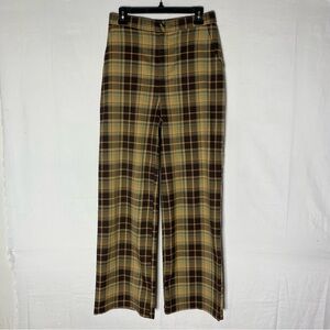 BP Brown and Yellow Plaid Wide Leg Pants M